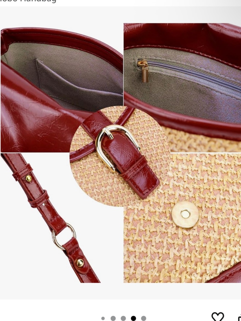 Woven Straw tote crossbody shoulder bag - Picture 8 of 9